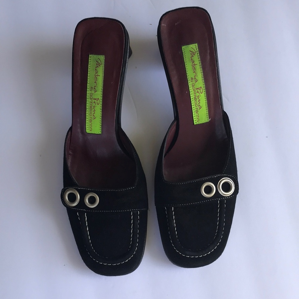 Materia Prima black suede slides